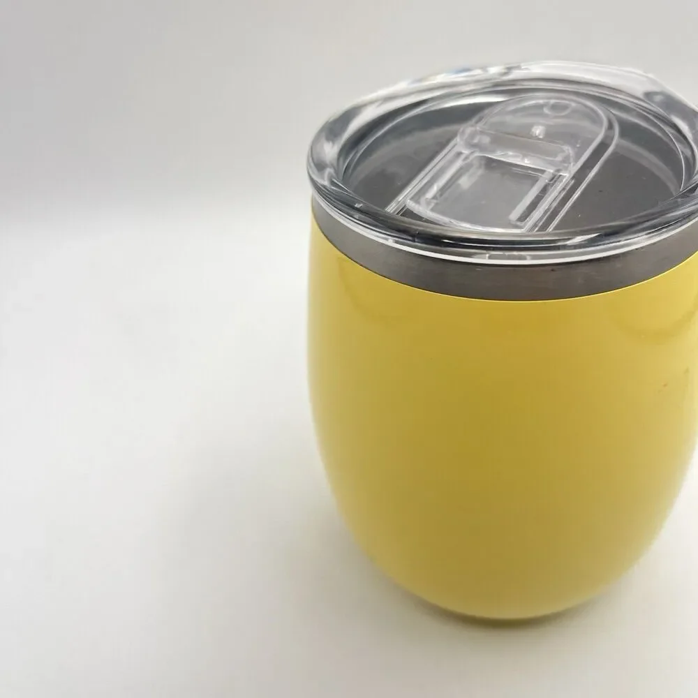 BRUMATE UNCORK'D INSULATED WINE TUMBLER 14OZ WITH LEAKPROOF LID Yellow